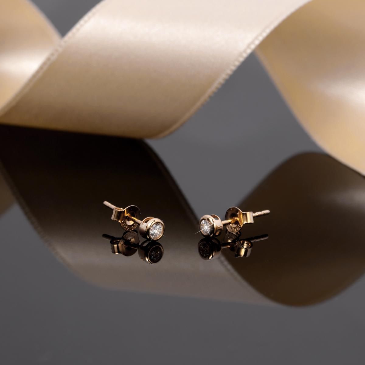 Boucles d'oreilles en or jaune 750 B-CLASSIC or jaune, BLUESPIRIT