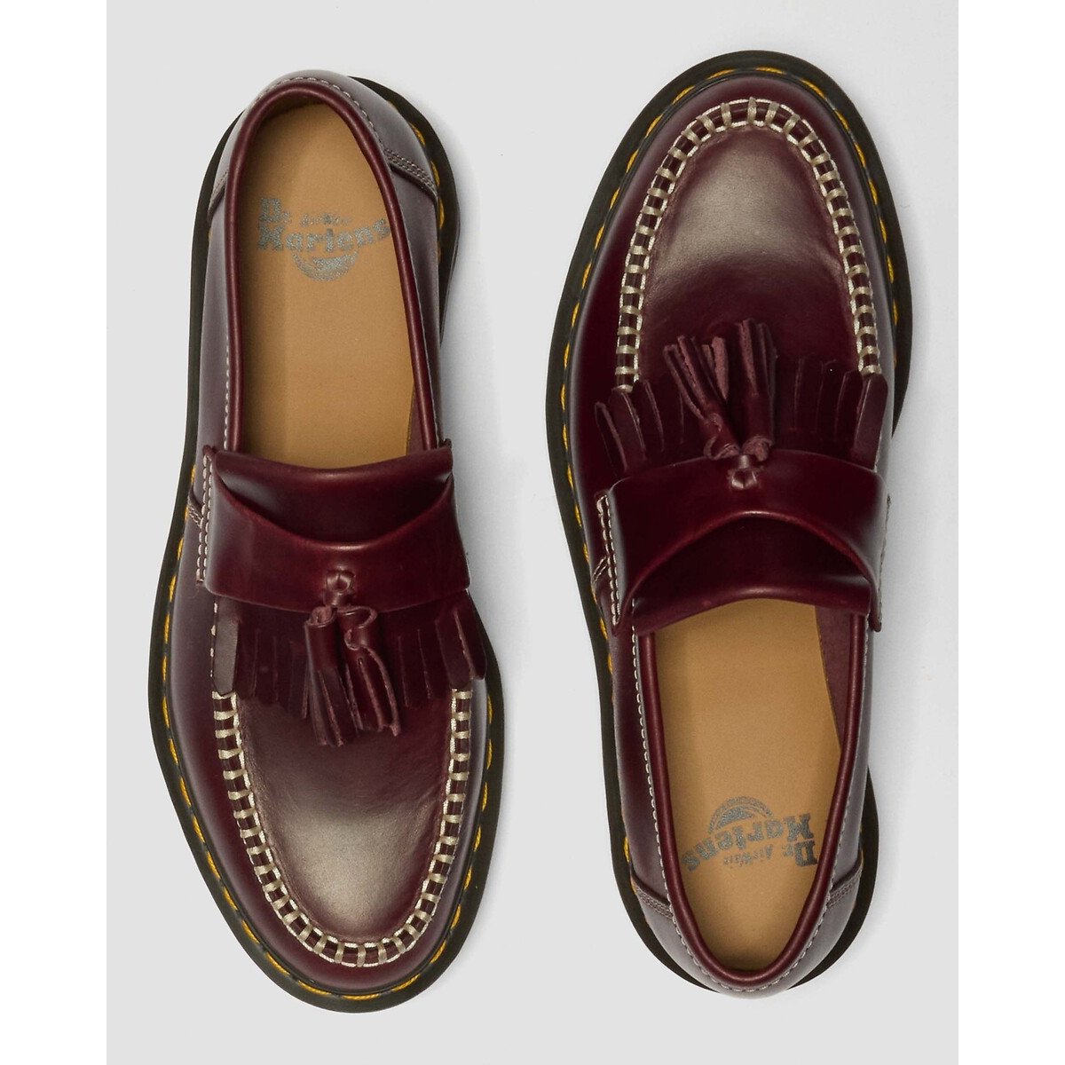 Mocassins Adrian Ben Tassel en cuir Orleans rouge, DR. MARTENS