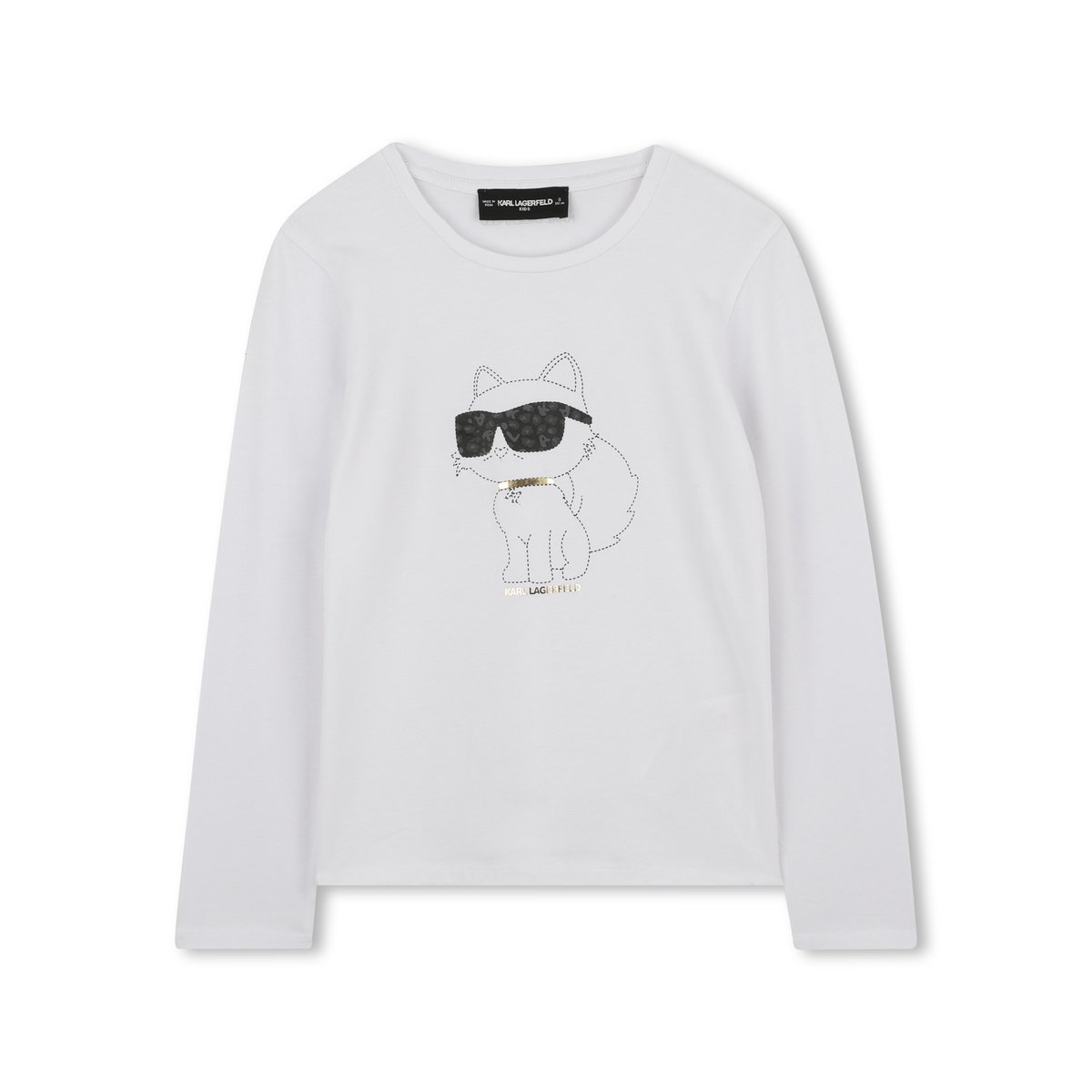 T-shirts à manches longues blanc, KARL LAGERFELD KIDS