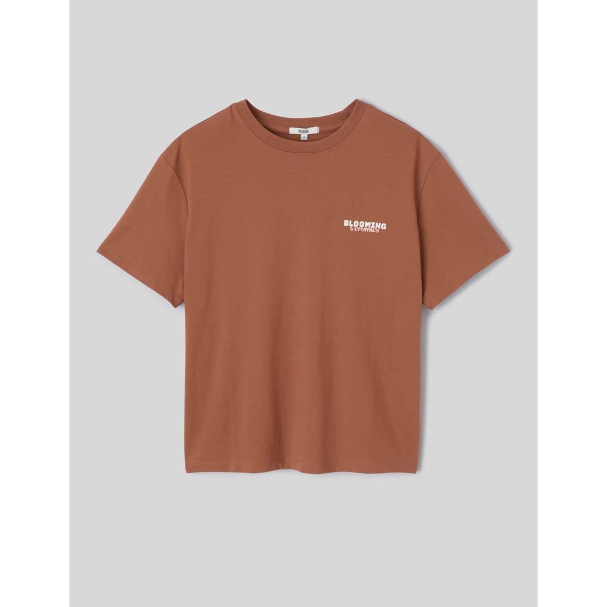 T-shirt imprimé devant / dos camel, BZB