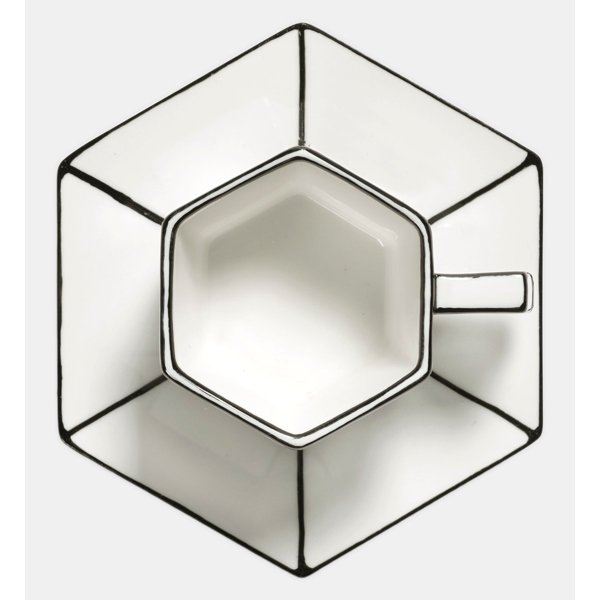 Tasse à espresso - 9 cl + sous-tasse blanc et noir, SERAX