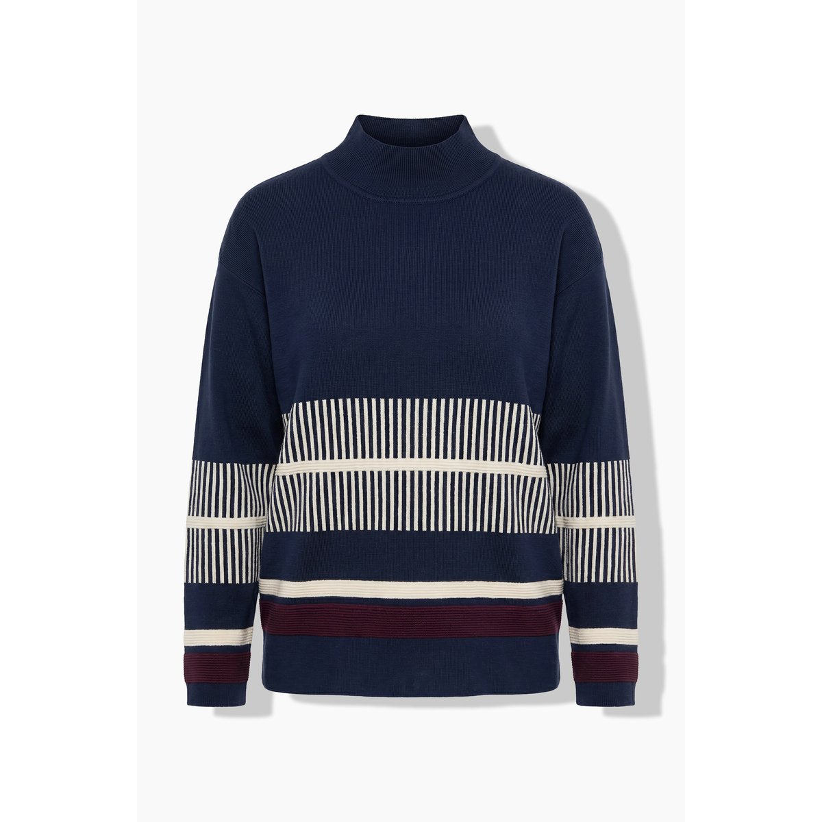 Pull à col montant et manches longues marine, ULLA POPKEN