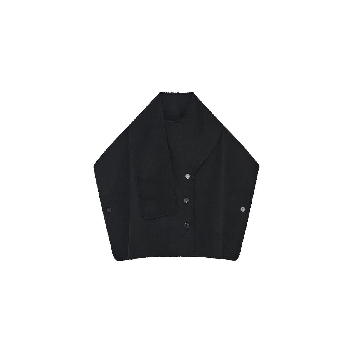 Poncho ample col rond HESTELA noir, CAROLL