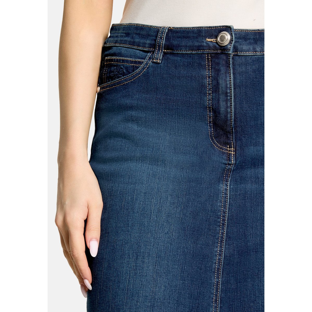 Jupe en jean à effet délavé dark blue denim, BETTY BARCLAY