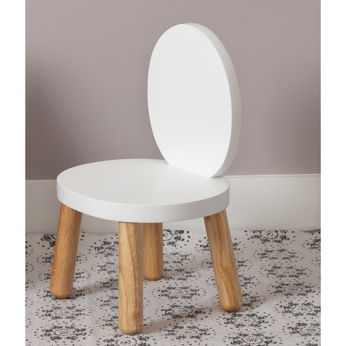 Lot de 2 Ma première chaise Enfant Ovaline Blanc 1-4 ans blanc et bois, PIOUPIOU ET MERVEILLES