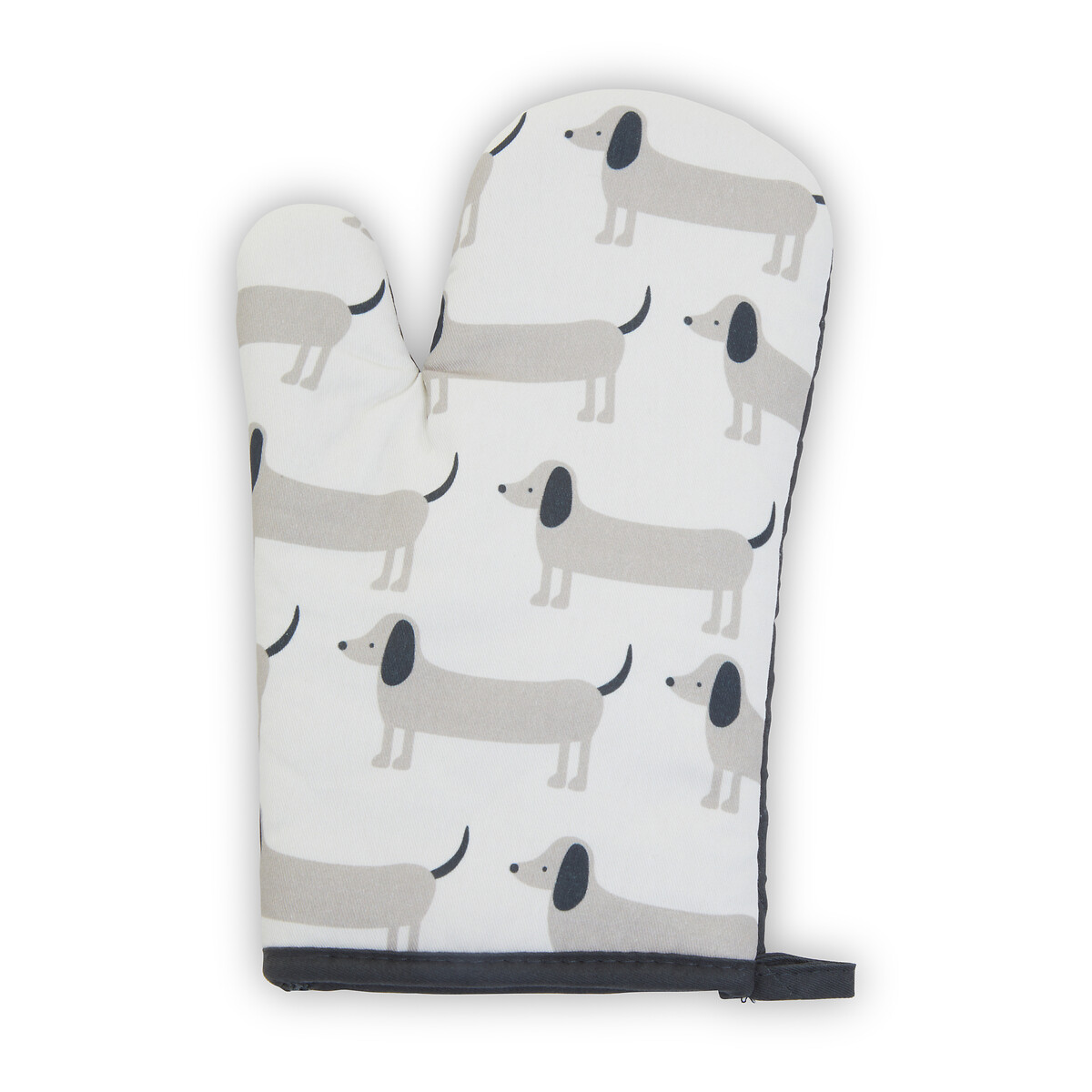 Cotton Single Oven Glove Sausage Dog Print white, SO'HOME