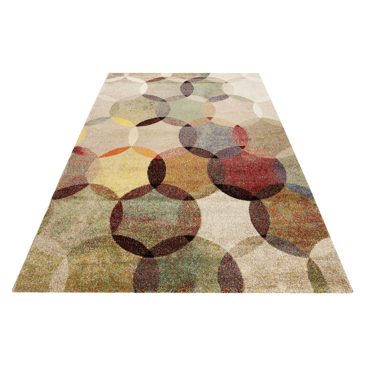 Tapis salon moderne look vintage chiné , Modernina coloré, ESPRIT