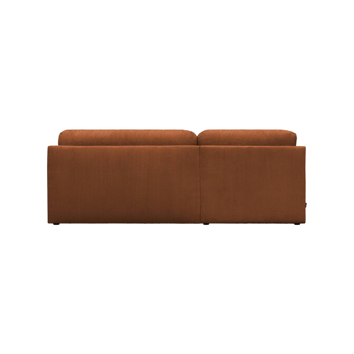 Banquette canapé d'angle gauche convertible 3 places velours côtelé avec coffre NELSON taupe, SWEEEK