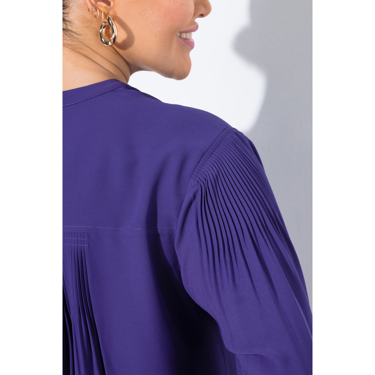 Blouse avec plis fantaisie lys, ULLA POPKEN