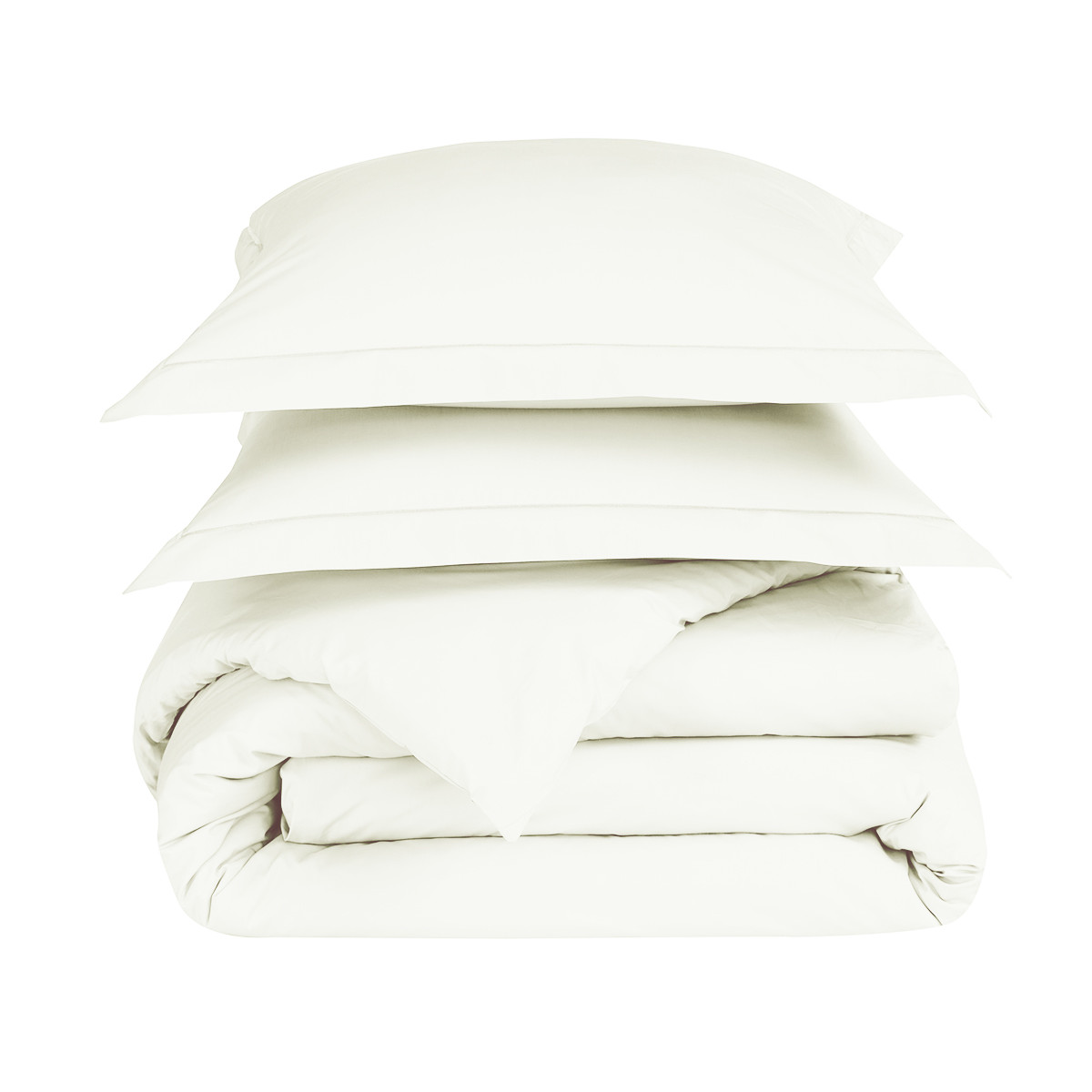 Parure housse de couette + 2 taies 50x70 cm SOFT PERCALE ecru, SENSEI MAISON