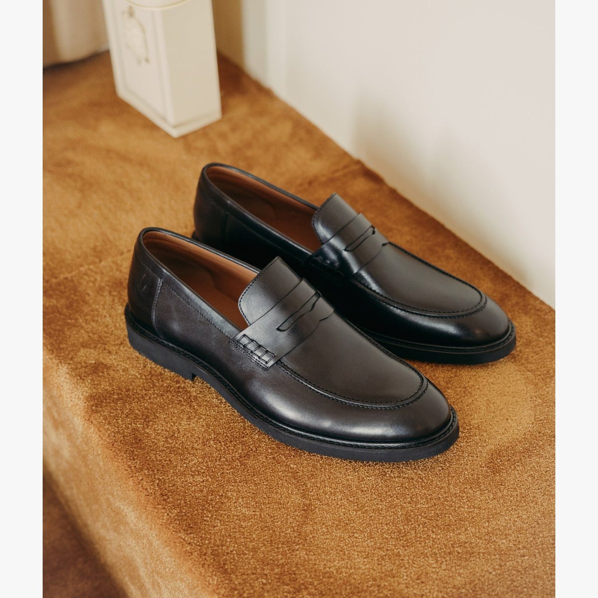 Mocassin en cuir OLIVIER noir, BOCAGE