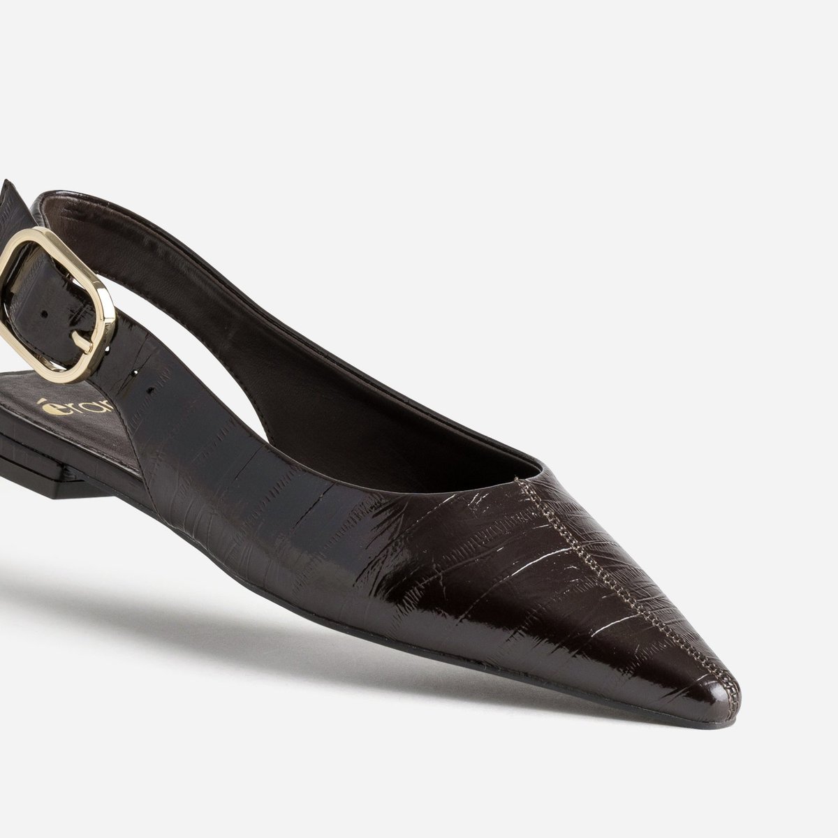 Ballerine en cuir BRUNE animal, ERAM