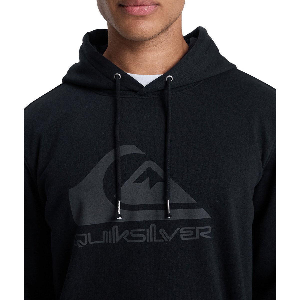 Sweat à capuche logo noir, QUIKSILVER