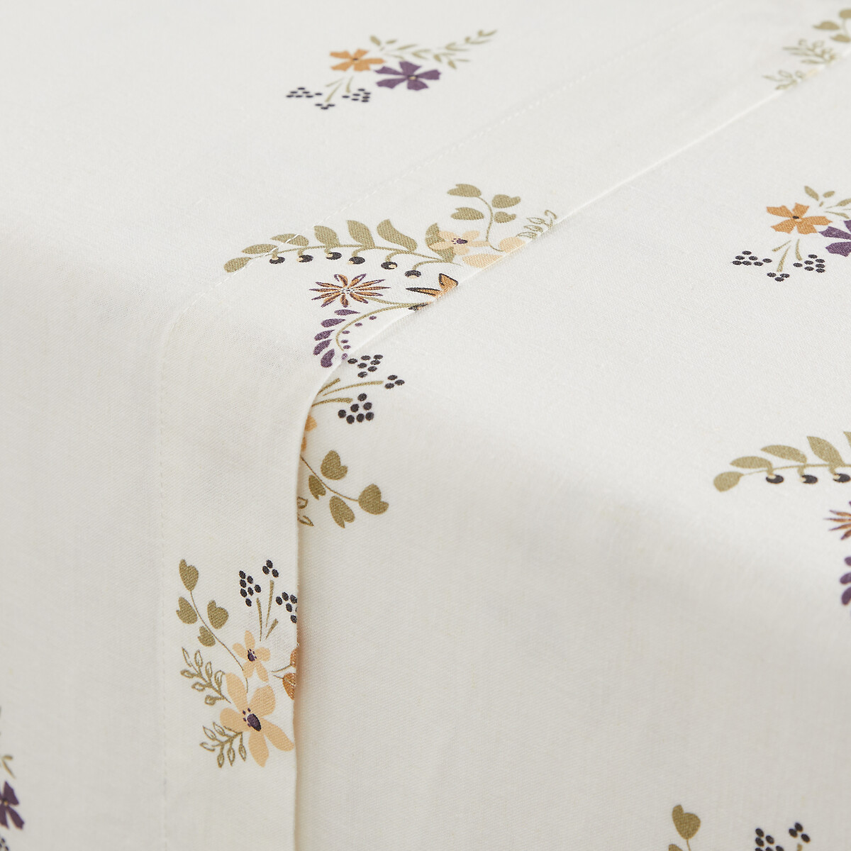 Drap plat coton/lin, Véra imprimé floral, LA REDOUTE INTERIEURS