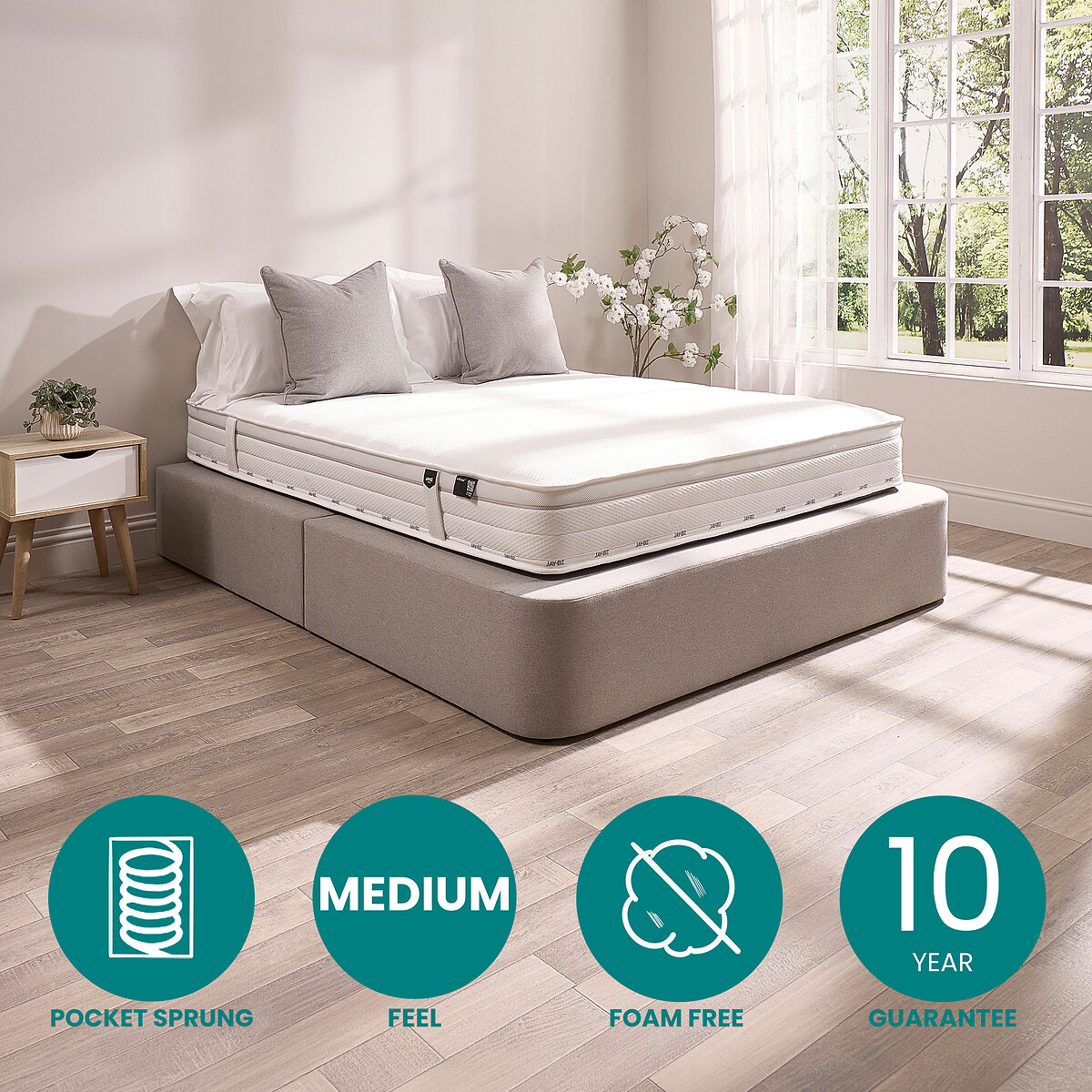 Jay-Be® 1000 e-Pocket™ Truecore® Eco-Friendly Mattress white, JAY-BE