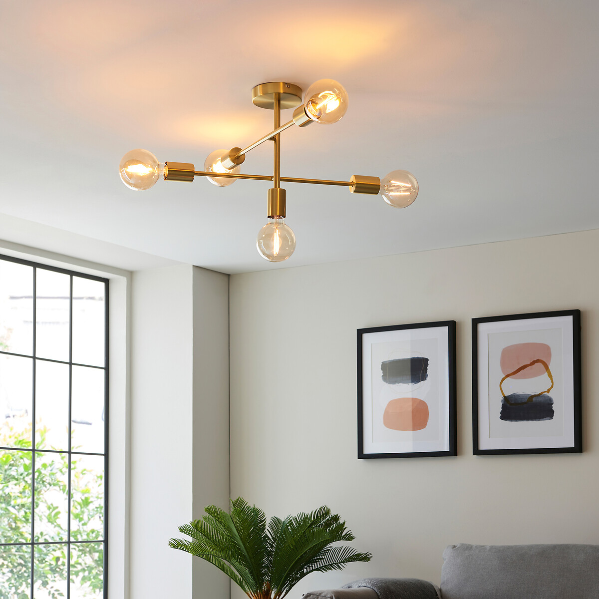 Sterling 5-Light Semi-Flush Ceiling Light aged brass, ÉDITÉ