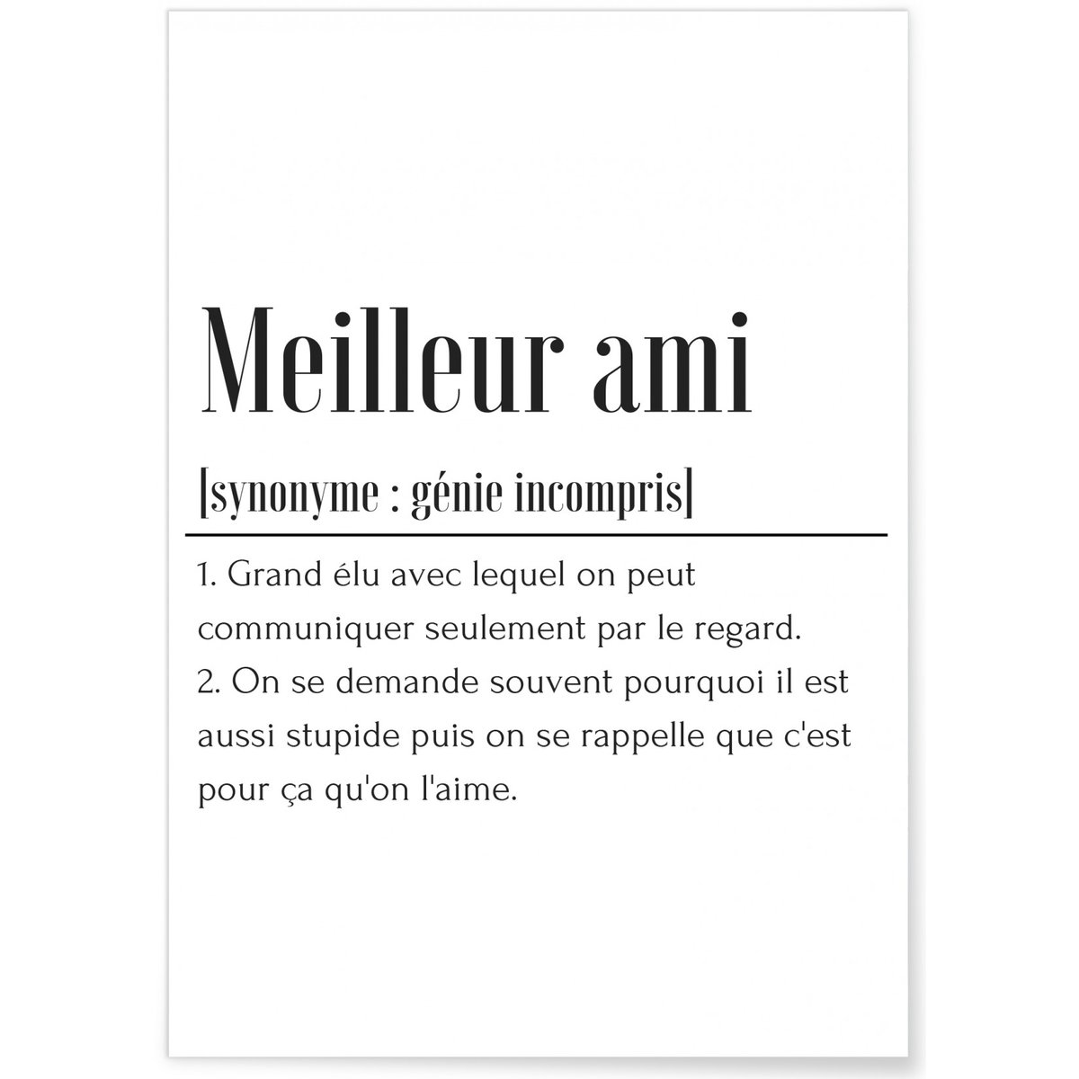 Affiche Définition Meilleur Ami blanc, L'AFFICHERIE