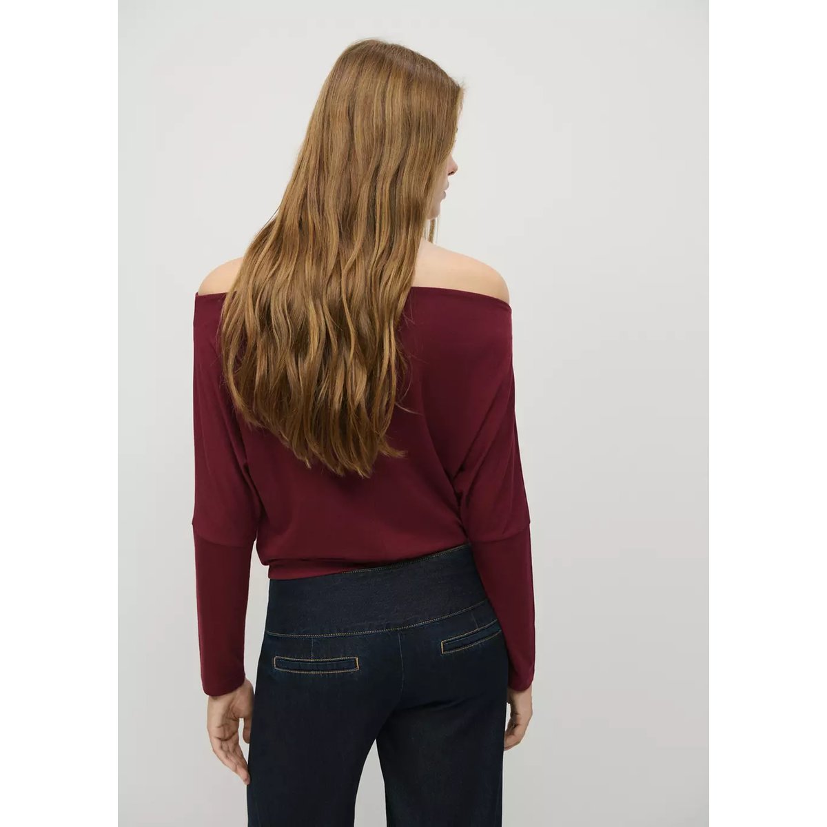 T-shirt manches chauve-souris bordeaux, MANGO TEEN
