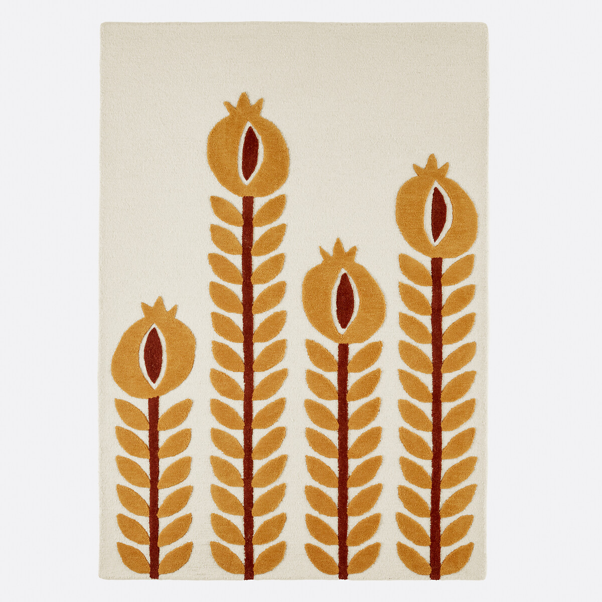 Tapis en 100% laine, motifs fleurs, CORTES multicolore, LA REDOUTE INTERIEURS
