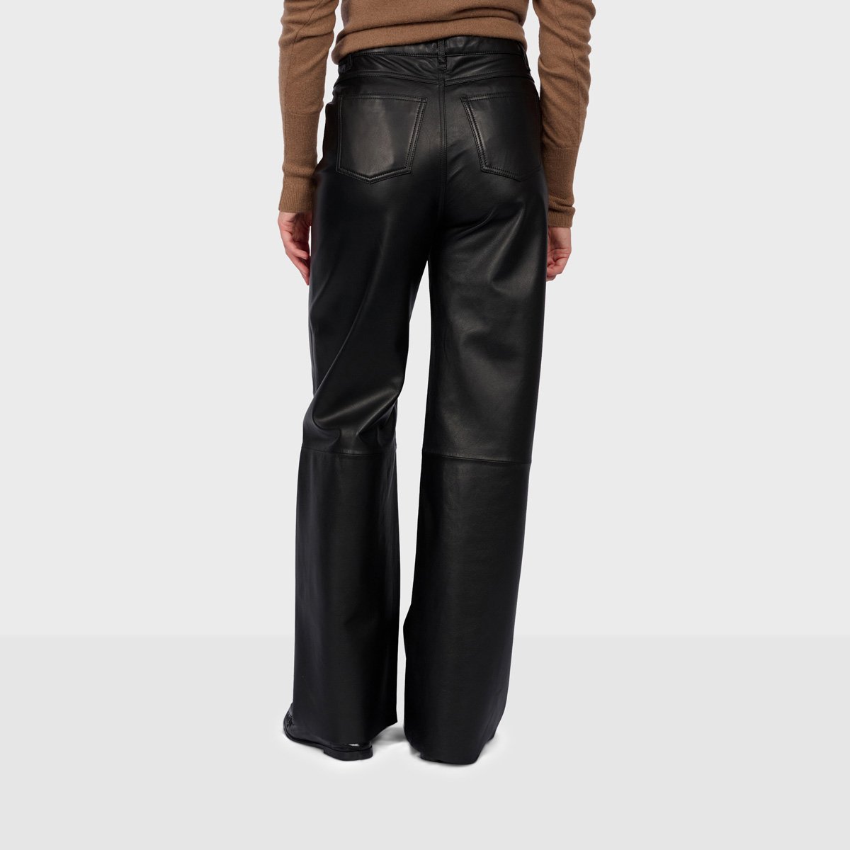 Pantalon large en cuir DELPH noir, OAKWOOD