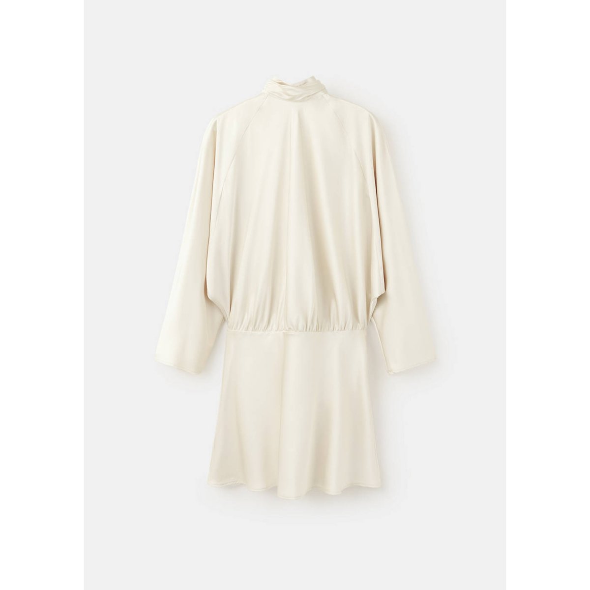 Robe satinée à nœud écru, MANGO