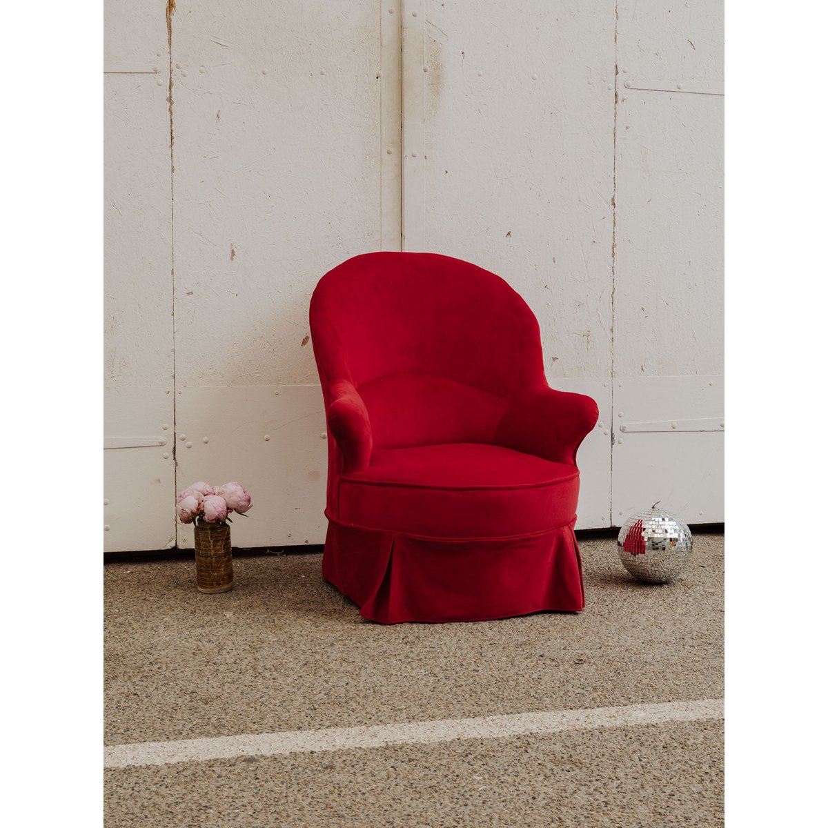 Fauteuil en velours rouge Ernest N°994 - Bon état rouge, DEBONGOUT