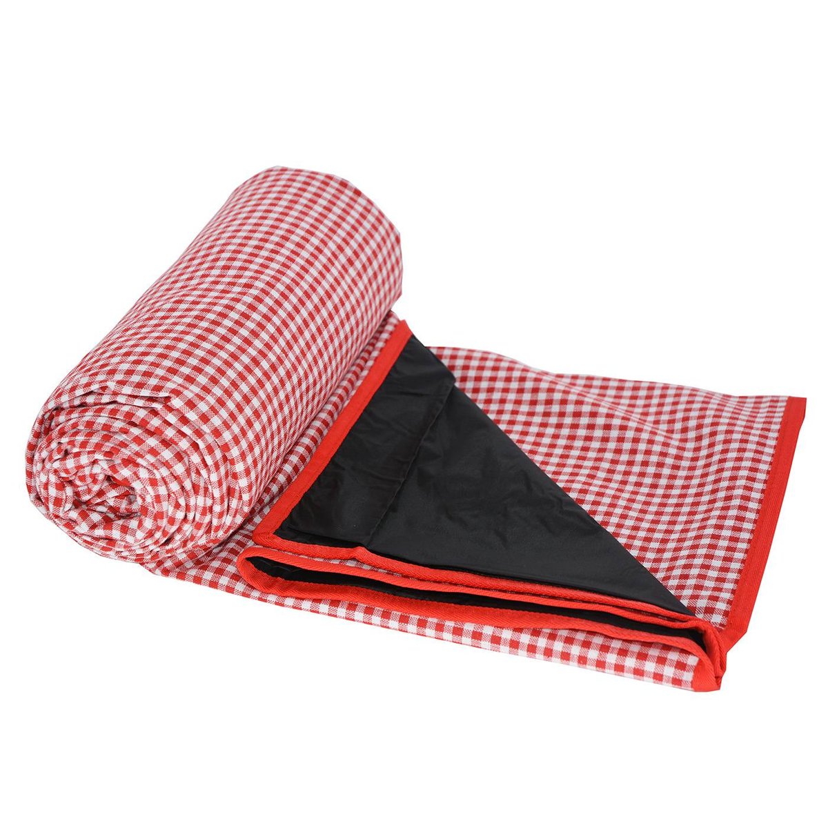 Nappe pique-nique à revers imperméable viche rouge, LES JARDINS DE LA COMTESSE
