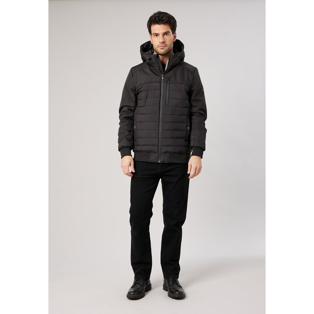 Blouson noir regular homme MEMENTO noir, DEELUXE