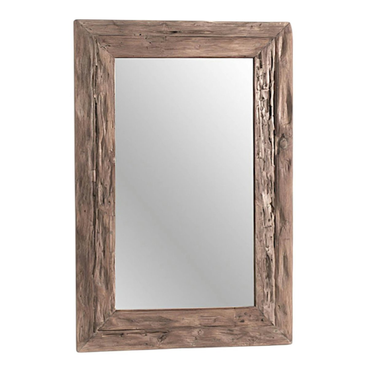 Miroir rectangulaire avec cadre bois recyclé 120 cm DEPOK bois naturel, PIER IMPORT