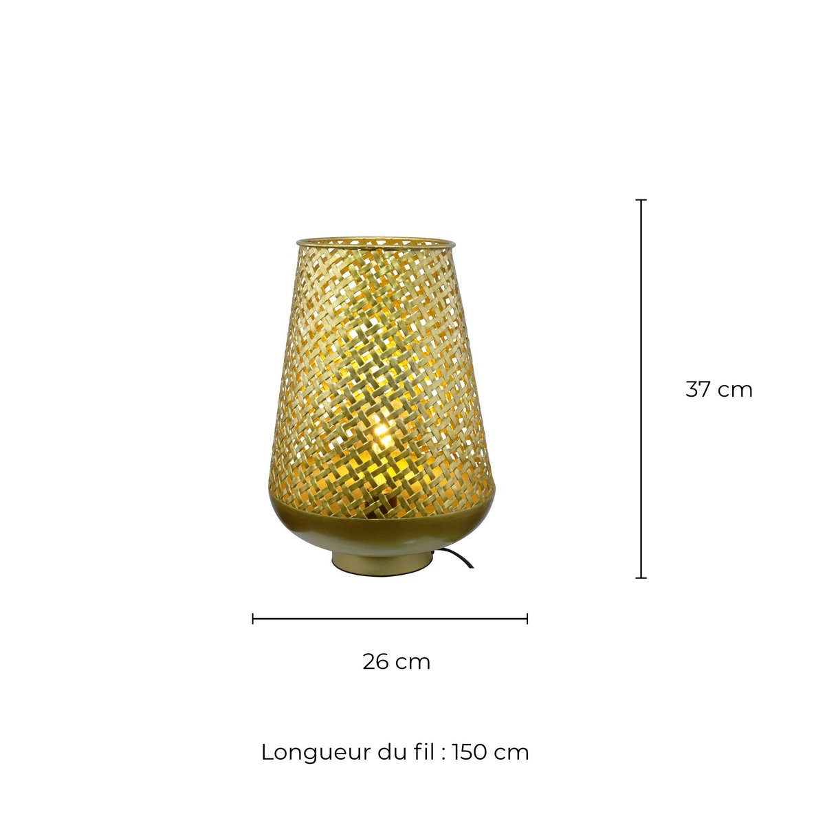 Lampe à poser en métal moyen modèle, TANIS doré, C-CREATION