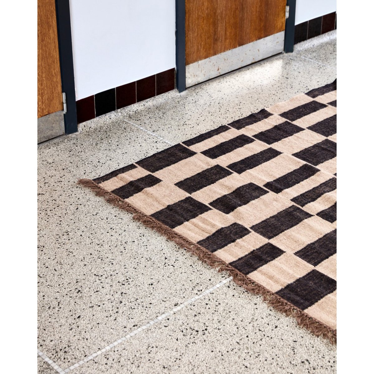 Tapis en jute Graph 180x180 cm noir, nature, HOUSE DOCTOR