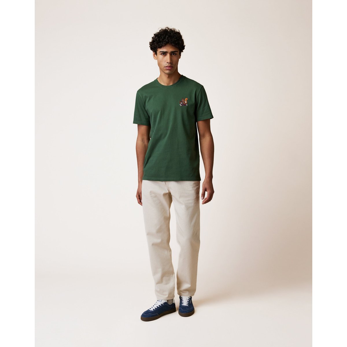 T-shirt en maille vert forêt, FAGUO