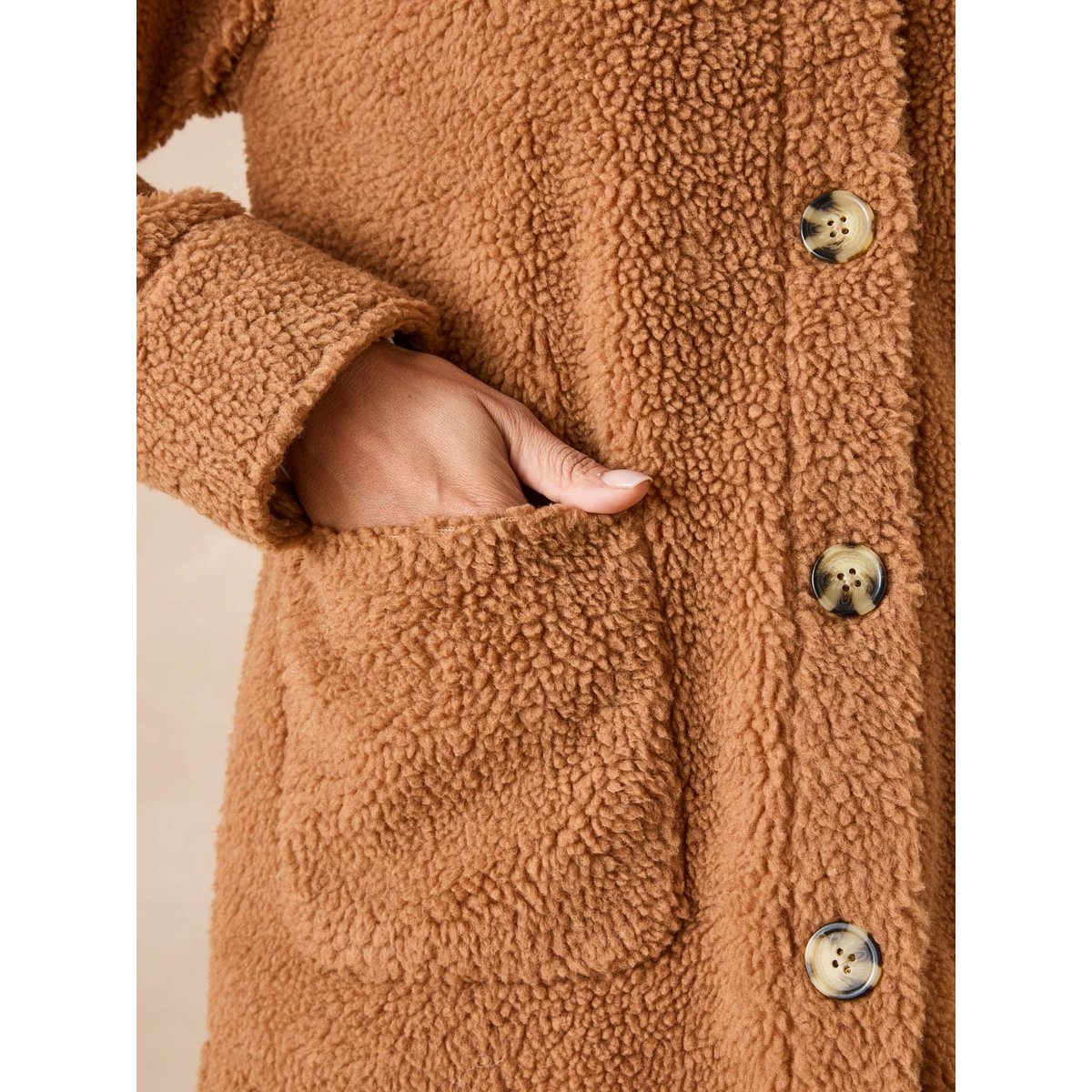 Veste en maille moutonnée camel, DAXON