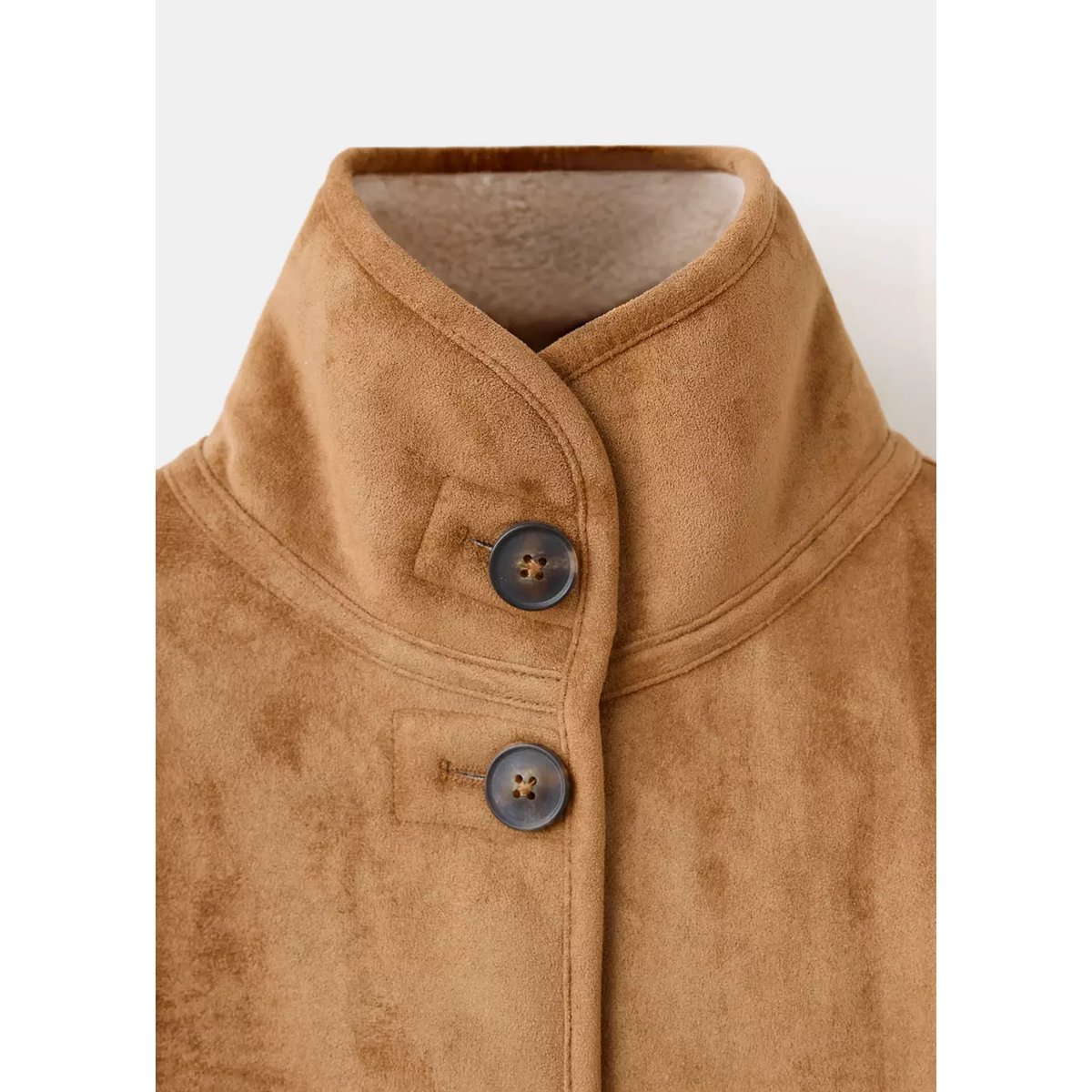 Manteau effet daim imitation mouton retourné marron, MANGO KIDS