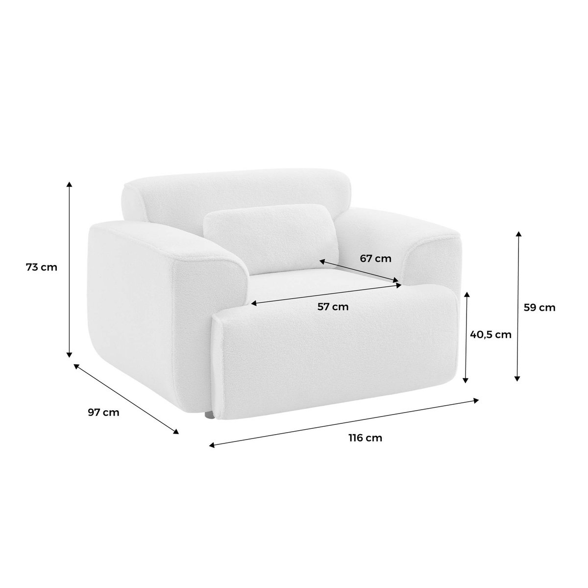 Fauteuil 1 place velours côtelé WALLAS gris foncé, SWEEEK