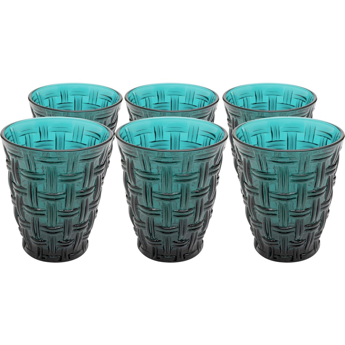 Lot de 6 verres à eau, TISSUE bleu, KARE DESIGN