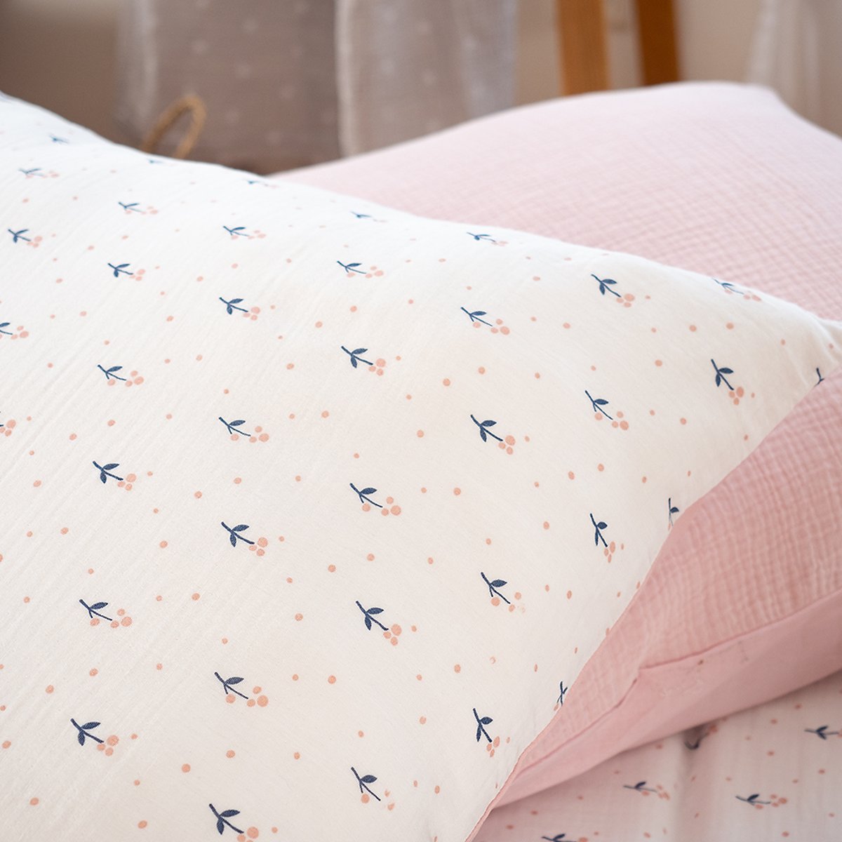 Parure de lit enfant gaze de coton, Liberty rose, C DESIGN HOME TEXTILE