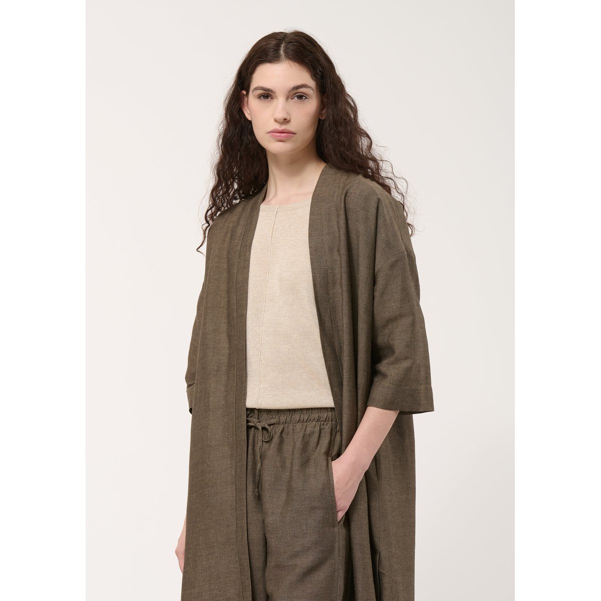 Kimono long oversize moka, HUMILITY