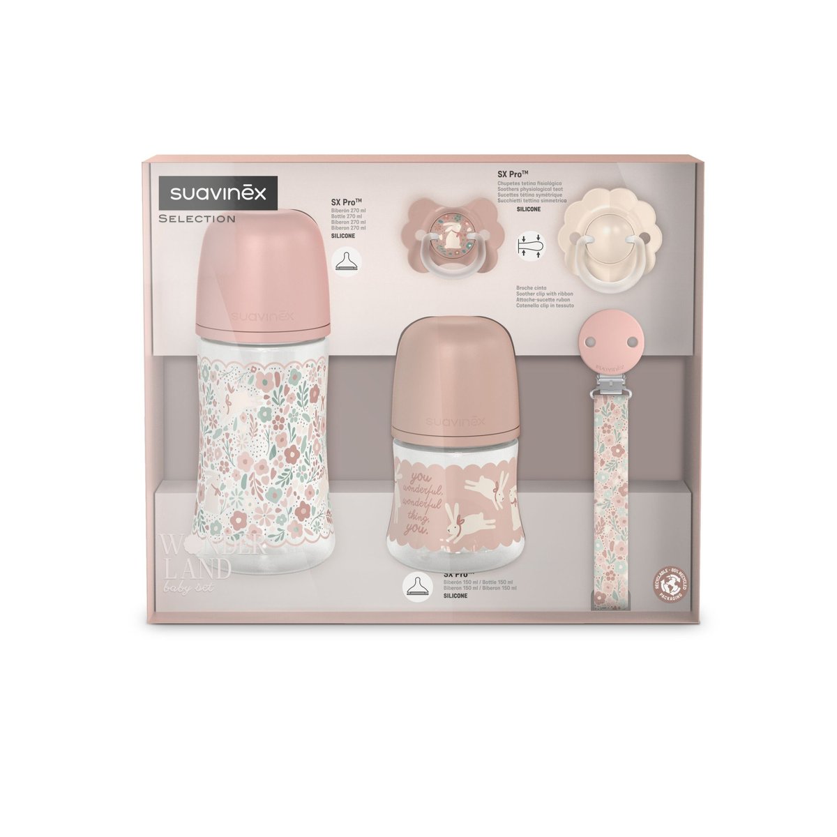 Set de biberons WELCOME BABY lapin rose, SUAVINEX