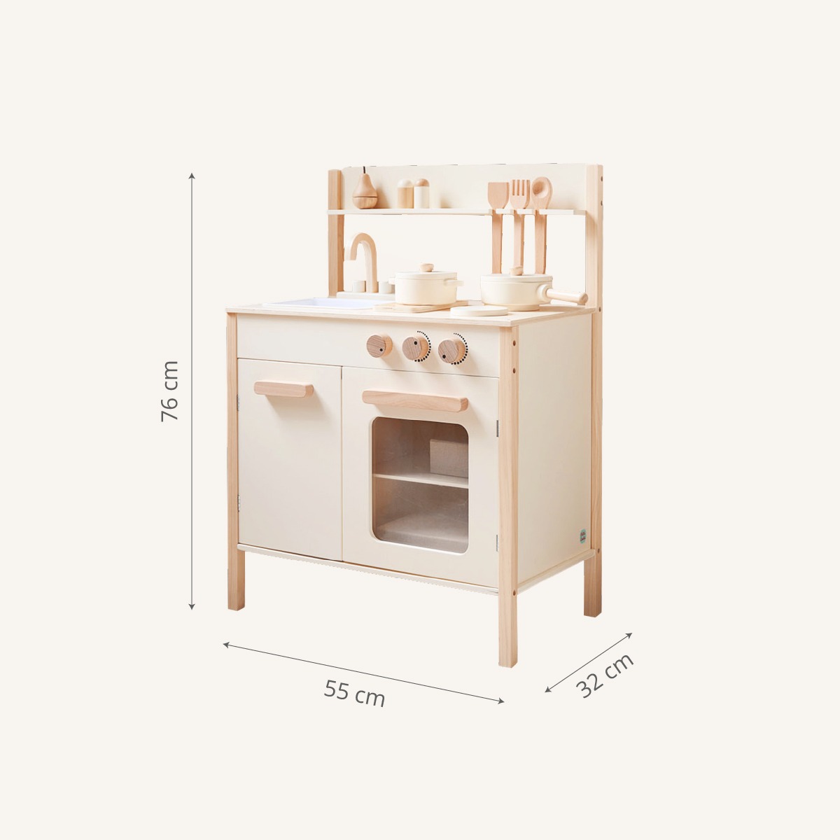 Cuisine en bois enfant CHANTILLY beige, PETITE AMELIE