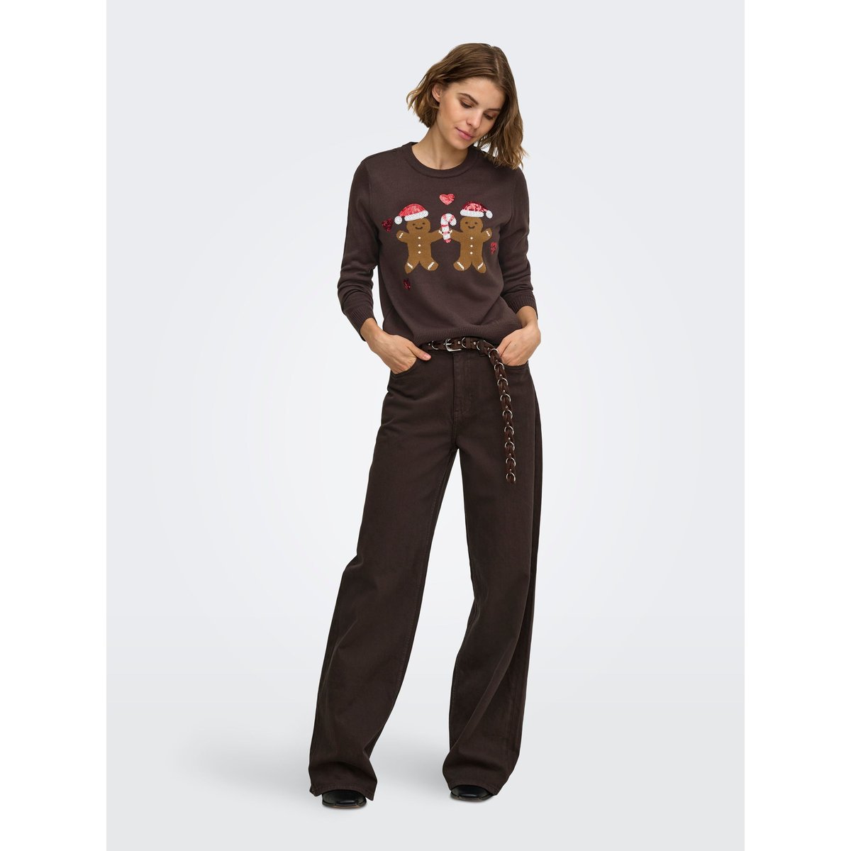 Pull En Maille marron - coffee bean 1, ONLY
