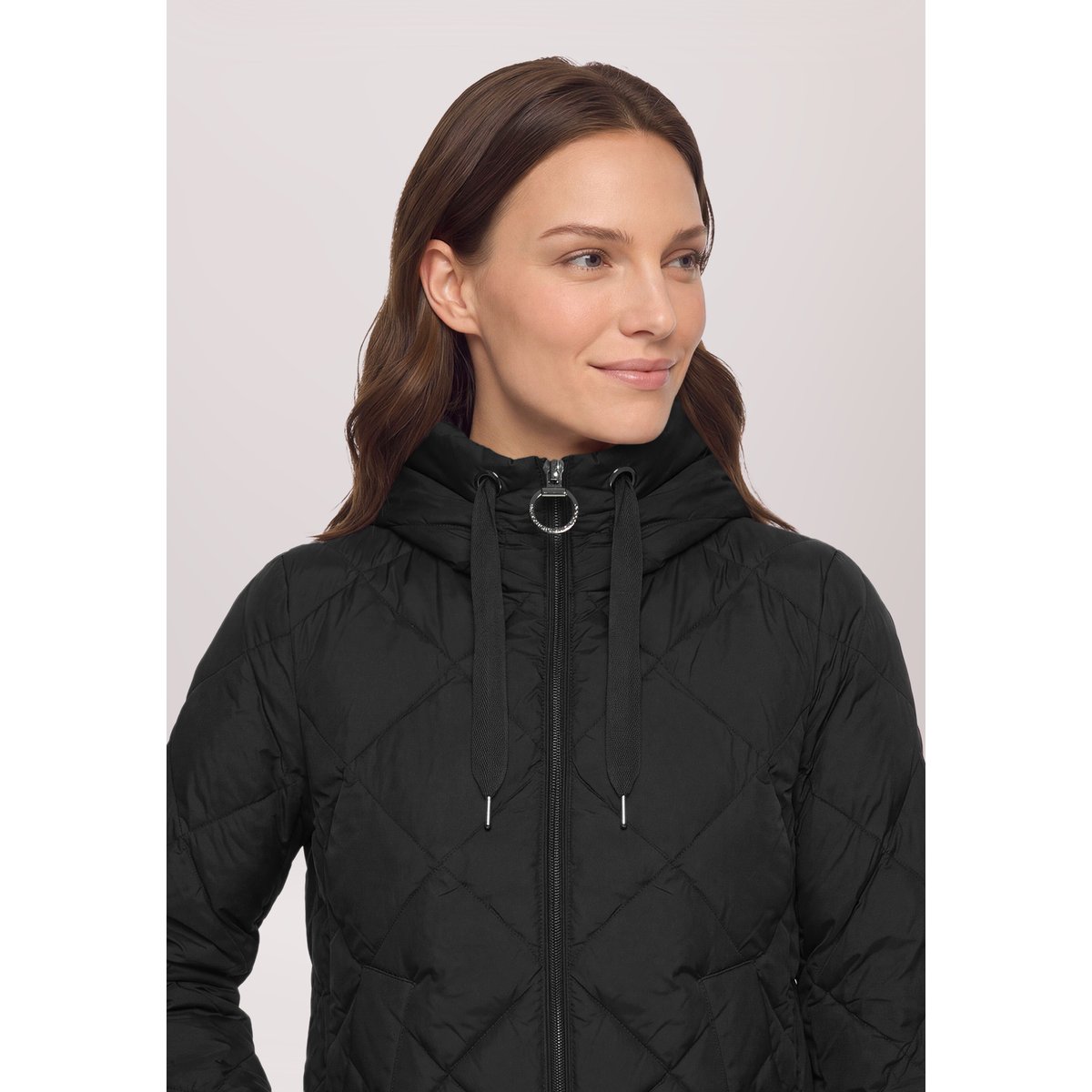 Doudoune surpiquée à capuche noir, BETTY BARCLAY