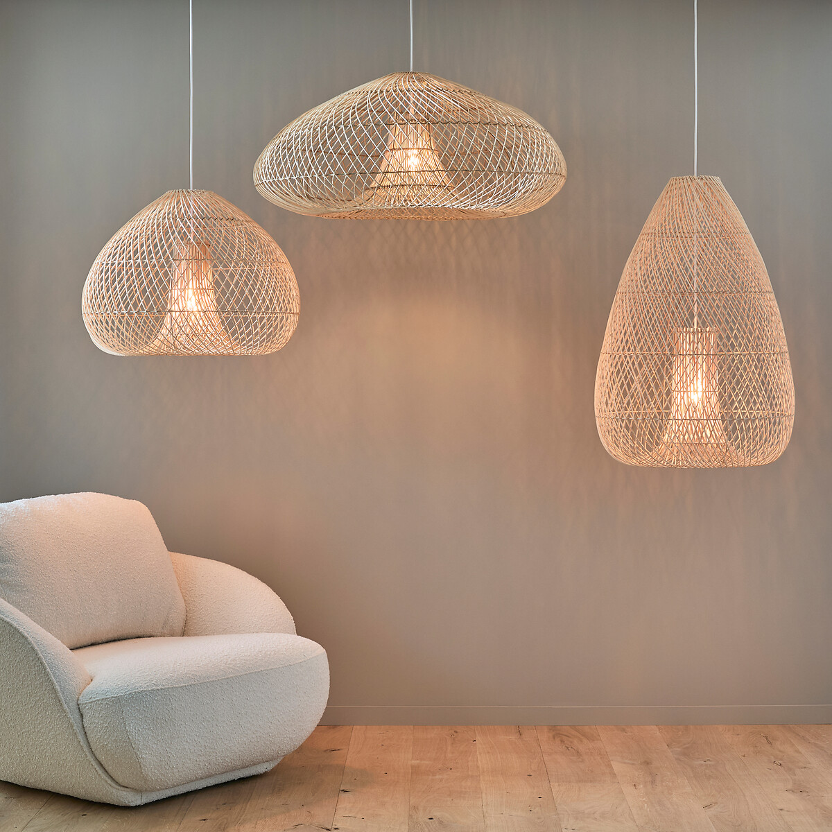 Titou Woven Rattan Ceiling Light natural, AM.PM