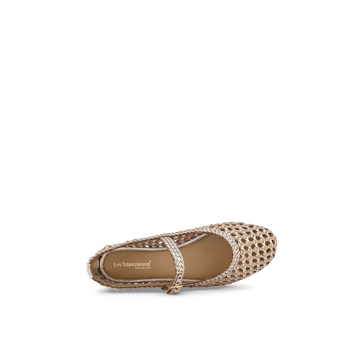 Ballerines babies en cuir tressé Carla doré, LES TROPEZIENNES PAR M.BELARBI