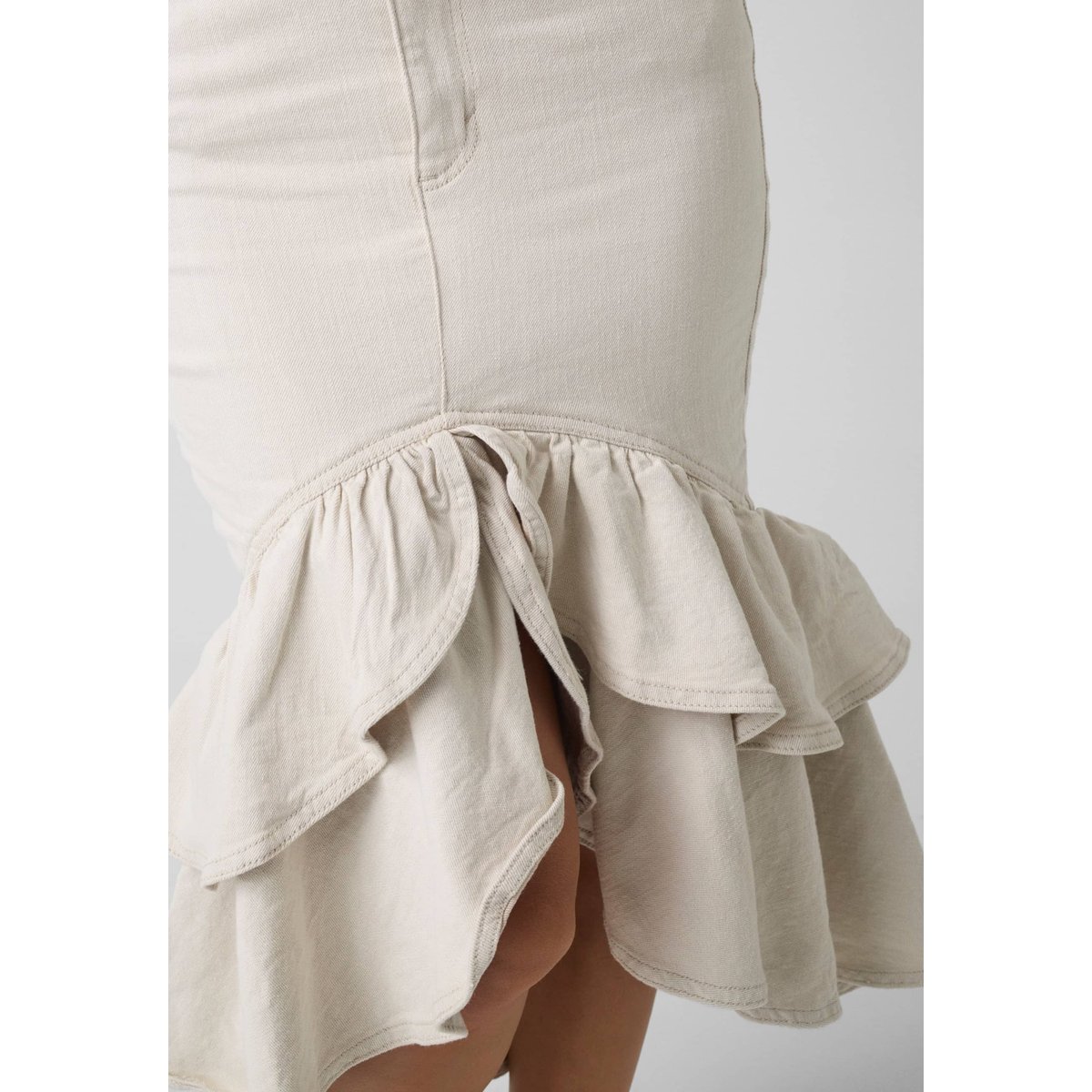 Jupe En Denim À Volants beige, GUESS