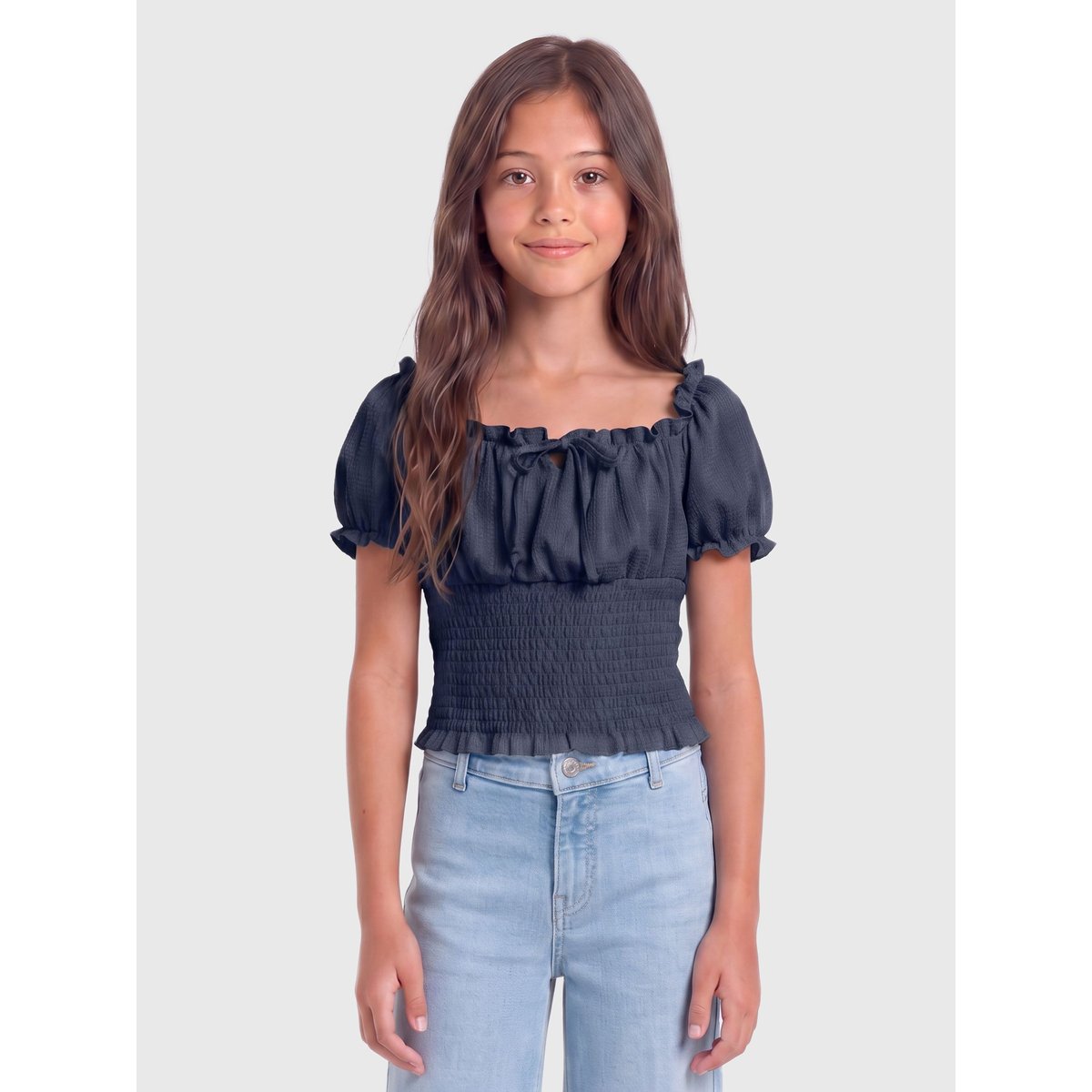 Top Smocké navy blazer, KIDS ONLY