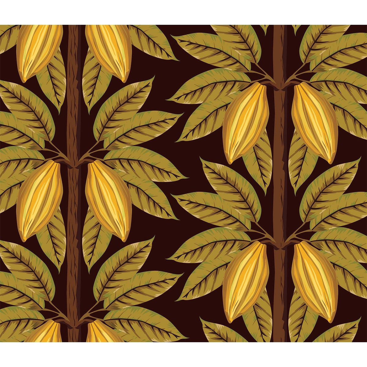 Papier peint exotique jungle cacaotier intissé, HEXOA