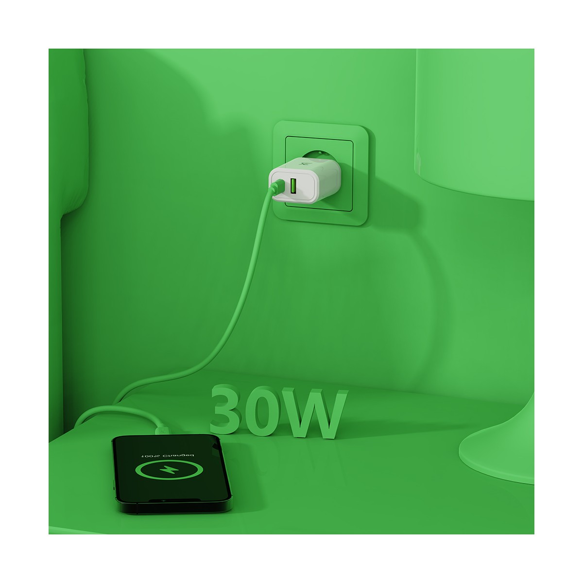 Chargeur USB-A et USB-C PD 30W SWIFT couleur unique, LIVOO