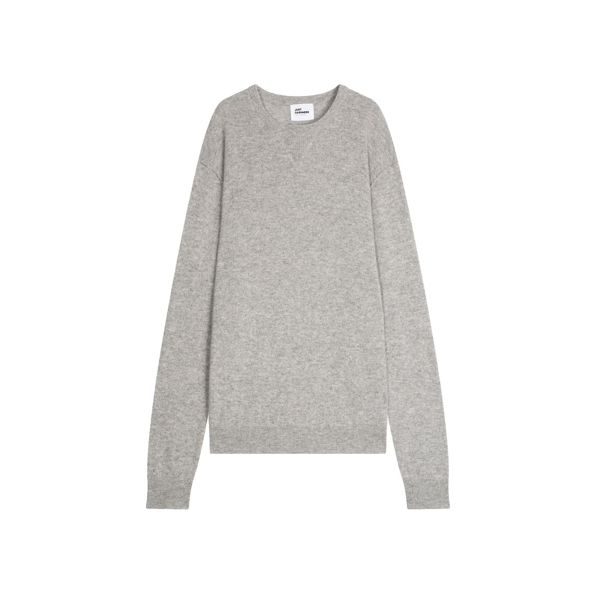 Pull Col Rond Nuage Chiné Noe gris chiné, JUST CASHMERE