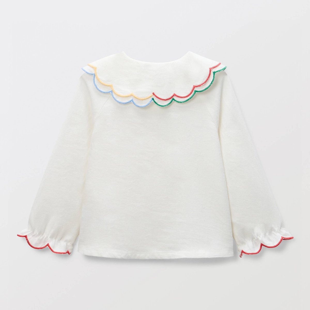 Blouse unie à col fantaisie en coton BIO GOTS naturel, BOUT'CHOU